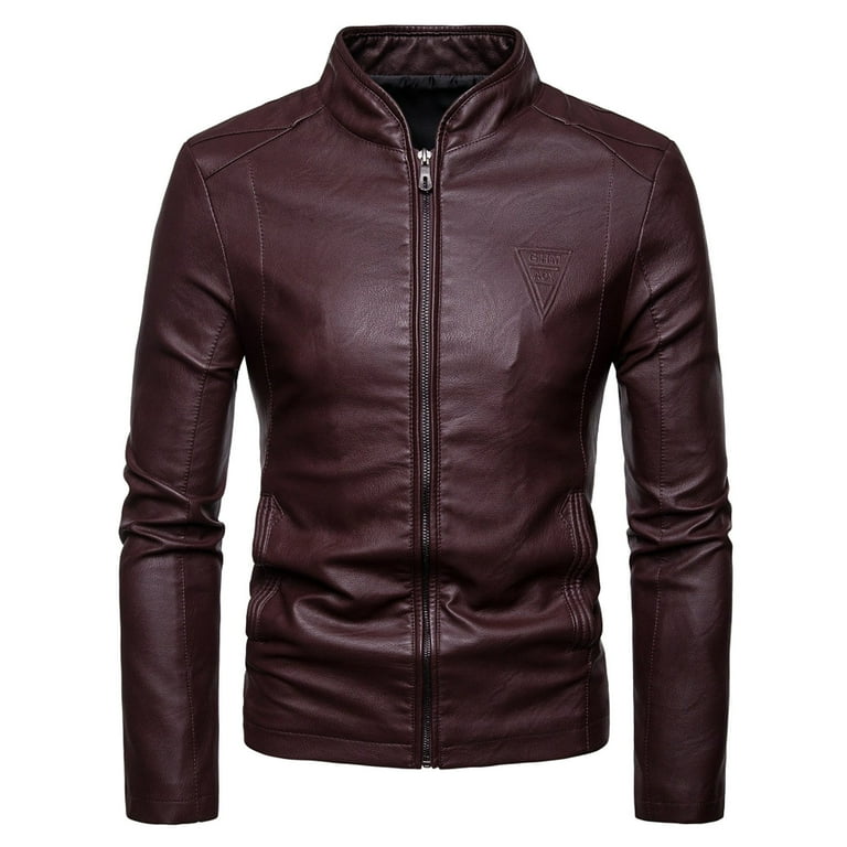 Levmjia Big and Tall Leather Jacket for Men Winter Coat Fashion