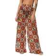 thumbnail image 1 of Levmjia Bohemian Style 100% Polyester Chiffon Printed Lightweight Sun Protection Beach Cover - up Pants Wide - leg Trousers for Women S - 2XL, 1 of 7