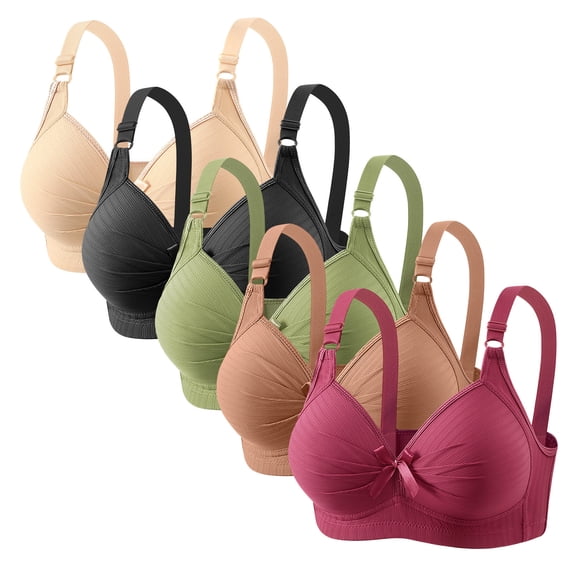 Levmjia Bras For Women 5 Pack Seamless Thin Comfort Bras Underwear With Removable Pads Everyday Daily Ultra Soft Breathable Sleep