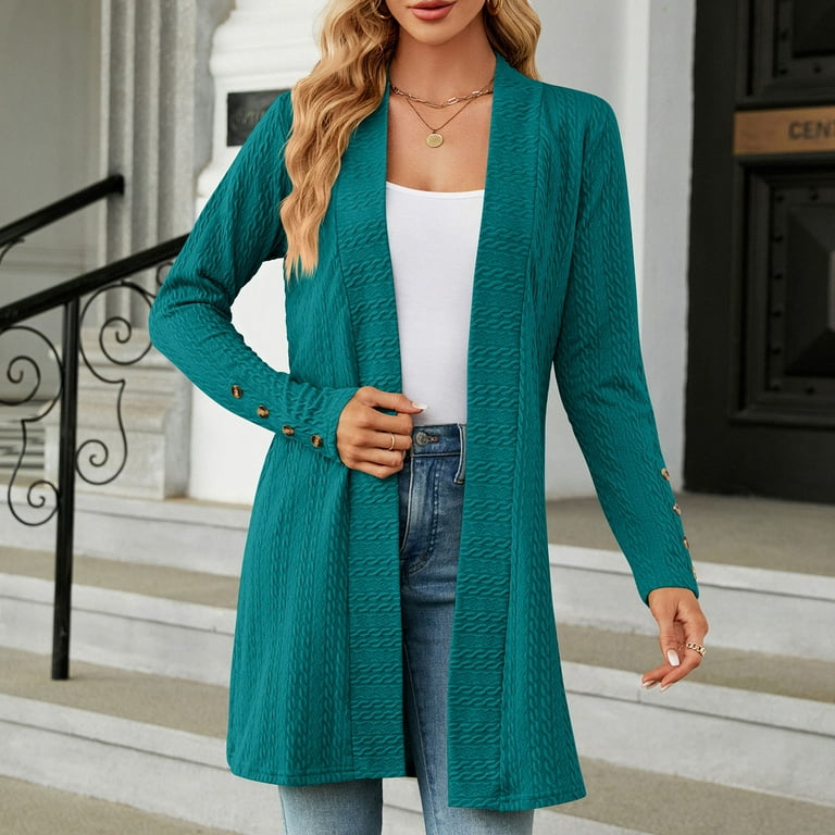 Levmjia Cardigans for Women Clearance Fashion Fall Winter Cardigan Sweater  Coat Color Long Sleeve Blouse Clothing Loose Tops