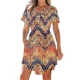thumbnail image 1 of Levmjia Casual Summer Dresses For Women V Neck Short Sleeve Flowy Polyester Vacation Beach With Pockets Multi Colors Available, 1 of 9