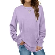 Levmjia Clearance Promotion Fall Winter Women Long Sleeves Fashion Casual Shirts Christmas Printing Round Neck Sweatshirt Crewneck Pullover Tunic Tops