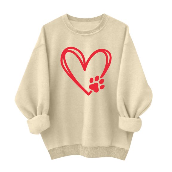 Levmjia Women Sweatshirt Fashion Valentine Printed Tunic Tops Long Sleeves Casual Shirts Round Neck Crewneck Pullover Dating Vacation Fall Winter