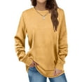 thumbnail image 1 of Levmjia Promotion Fall Winter Women Long Sleeves Fashion Casual Shirts Solid Color Round Neck Sweatshirt Crewneck Pullover Tunic Tops, 1 of 7