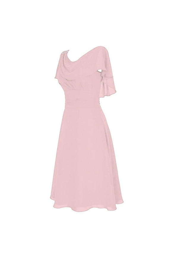 Dress For Women Formal Wedding Bridesmaid High Waist Party Prom Gown Elegant Lace Cocktail Dress Stylish Solid Pattern Material Above Length Sashes Decoration