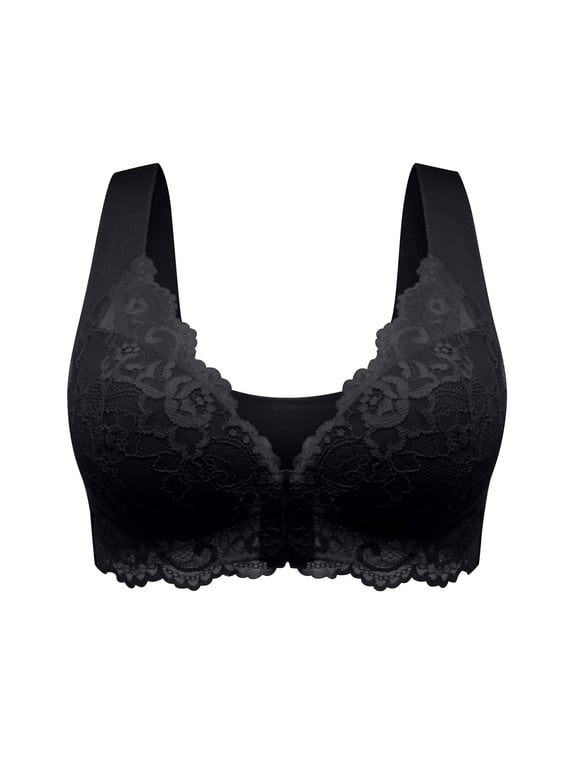 Front Close Bras For Women Seamless Wirefree Adjustable Straps Front Closure Support Breathable Sleep Comfort Sports Home Bralette