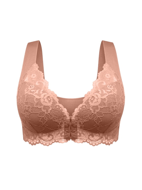 Front Close Bras For Women Seamless Wirefree Adjustable Straps Front Closure Support Breathable Sleep Comfort Sports Home Bralette