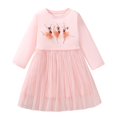 thumbnail image 1 of Levmjia Girls Dress 2-8 Years Girl Long Sleeve Princess Dress Ballet Print Tulle Skirt Kids Party Dress Casual Daily Outfit Soft Tulle Skirt, 1 of 8