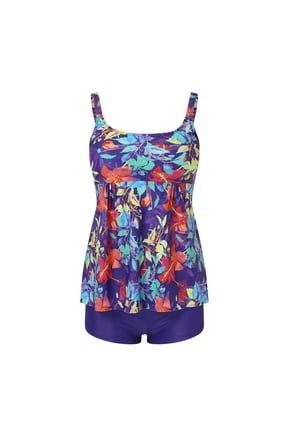 Holipick Tankini Swimsuits For Women Conservative Two Piece Swimsuits Strappy Back Swimsuit Built-in Chest Pad UPF50+ Polyester Beach Pool Swimwear with Adjustable Ties
