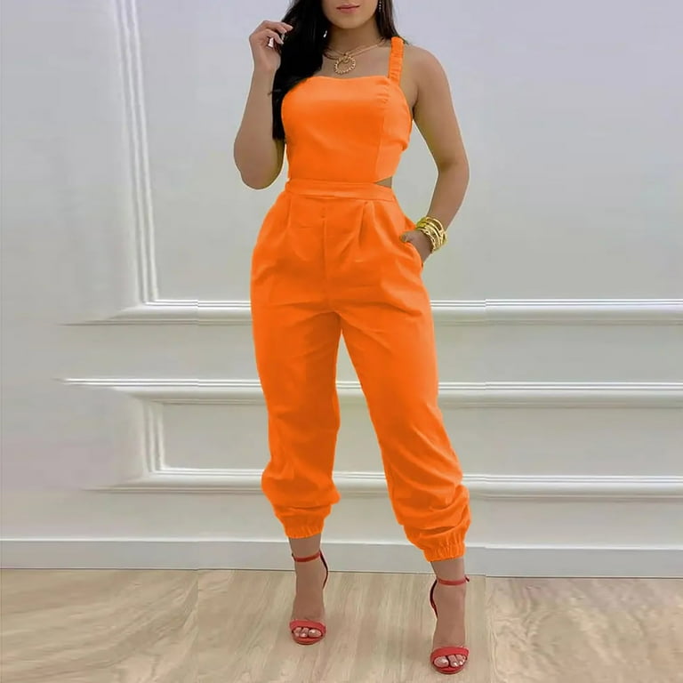 Levmjia Jumpsuit for Women Clearance Plus Size Overalls With Suspenders And  Printing Casual Jumpsuit