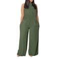 thumbnail image 1 of Levmjia Jumpsuit for Women Wide Leg Pants Casual One-Piece Jumpsuits Halter Solid Color Rompers Loose Summer, 1 of 5