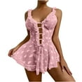thumbnail image 1 of Levmjia Lace Nightgown Set Open Back Printed Pajamas For Women Comfortable Sleepwear For Honeymoon Wedding Night And Special Occasions, 1 of 2