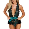 thumbnail image 1 of Levmjia Lingerie Set Mesh Bow Hollow Out with G-String for Women Honeymoon Valentine Special Nights Comfortable Stretchy Sleepwear, 1 of 3
