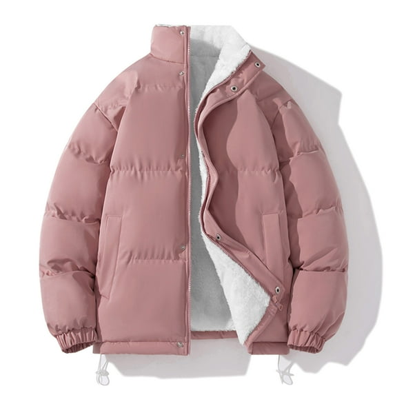 Levmjia Men's 2-in-1 Hooded Jacket Fake Two Piece Coat Couples Winter Jacket Fleece Lined Parka Warm Sportswear Solid Color Zip Up Hoodie Long Sleeve Outerwear M to 3XL