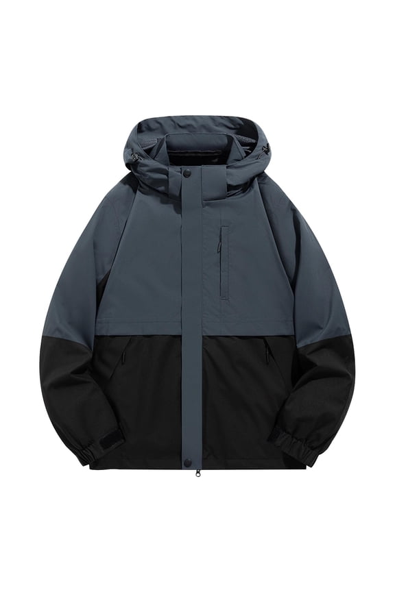 Men's 3-in-1 Waterproof Windbreaker Jacket Detachable Thermal Lining Hooded Windproof Rain Jacket Outdoor Hiking Coat with Zippered Pockets Sizes S-5XL