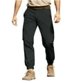 thumbnail image 1 of Levmjia Men's Cargo Pants Elastic Waist Quick-Dry Trousers Outdoor Work Pants with Cuffed Ankles Durable Polyester Hiking Camping Pants for Men S-5XL, 1 of 5