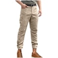 thumbnail image 1 of Levmjia Men's Cargo Pants Waterproof Work Trousers Nylon Spandex Outdoor Pants Multi-Pocket Tactical Pants Olive Green Utility Trousers S-3XL Size Range, 1 of 6