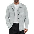 thumbnail image 1 of Levmjia Men's Casual Jacket Button Up Jacket Turn-Down Collar Jacket Lightweight Fall Jacket Men's Long Sleeve Jacket Polyester Outdoor Wear Solid Color Jacket Sizes S-3XL, 1 of 8