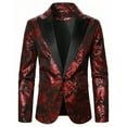 thumbnail image 1 of Levmjia Men's Casual Suit Jacket Slim-Fit Blazer Nylon Spandex Blazer Party Wear Jacket Floral Pattern Blazer Single-Button Blazer S-2XL, 1 of 4