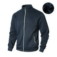 thumbnail image 1 of Levmjia Men's Cationic Fleece-Lined Hoodie Stand Collar Jacket Moisture-Wicking Athletic Top Reflective Zipper Running Wear Winter Training Pullover S-3XL, 1 of 9