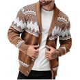 thumbnail image 1 of Levmjia Men's Christmas Cardigan Festive Knit Sweater Holiday Pattern Jacket Santa Snowflake Design Long Sleeve Button Front Christmas Party Wear S-3XL, 1 of 4