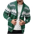 thumbnail image 1 of Levmjia Men's Christmas Cardigan Festive Knit Sweater Holiday Pattern Jacket Santa Snowflake Design Long Sleeve Button Front Christmas Party Wear S-3XL, 1 of 4