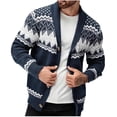 thumbnail image 1 of Levmjia Men's Christmas Cardigan Festive Knit Sweater Holiday Pattern Jacket Santa Snowflake Design Long Sleeve Button Front Christmas Party Wear S-3XL, 1 of 4