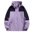 thumbnail image 1 of Levmjia Men's Color Block Jacket Detachable Hood Windproof Water-Resistant Coat Outdoor Jacket Zippered Pockets Sportswear Drawstring Hood Rain Jacket Hiking Casual Wear M-5XL, 1 of 5