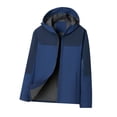 thumbnail image 1 of Levmjia Men's Color-blocked Zip-up Windbreaker Hooded Jacket Outdoor Workwear Windproof Coat Lightweight Breathable Rain Jacket Casual Long Sleeve Hooded Coat M-5XL, 1 of 5