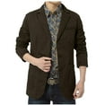 thumbnail image 1 of Levmjia Men's Cotton Jacket Button Up Turn Down Collar Multiple Pockets Autumn Winter Warm Comfortable Casual Outerwear Sizes M-4XL Classic Style Army Green, 1 of 8