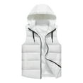thumbnail image 1 of Levmjia Men's Detachable Hood Vest Quilted Waistcoat Cotton Puffer Vest Sleeveless Jacket Winter Hoodie Vest Stand Collar Vest Outdoor Vest Sizes L-5XL, 1 of 3