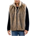 thumbnail image 1 of Levmjia Men's Faux Fur Vest Stand Collar Jacket Winter Sleeveless Jacket Polyester Vest Men's Winter Vest No Hood Jacket Faux Shearling Vest Sizes S-3XL, 1 of 9