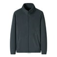 thumbnail image 1 of Levmjia Men's Fleece Jacket Solid Color Zip Up Stand Collar Basic Warm Outerwear Heavyweight Plush Lining Casual Coat Sizes M-5XL, 1 of 9
