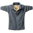 thumbnail image 1 of Levmjia Men's Heavyweight Polar Fleece Jacket Solid Color Zip Up Stand Collar Long Sleeve Coat Plush Lined Warm Outerwear Plus Size M-5XL, 1 of 8