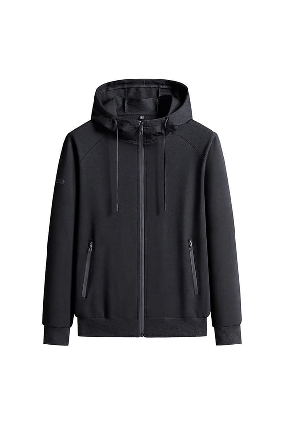 Men's Hooded Jacket Nylon Spandex Windbreaker Tennis Sports Jacket Lightweight Zip-Up Hoodie Casual Outdoor Jacket L-5XL
