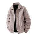 thumbnail image 1 of Levmjia Men's Light Blue Work Jacket Vintage Style Denim-Look Polyester Windproof Breathable Zip Front Utility Jacket with Multiple Pockets Casual Coat Sizes M-4XL, 1 of 4