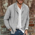 thumbnail image 1 of Levmjia Men's Linen-Style Blazer Notch Lapel Sport Coat 100% Polyester Wrinkle-Resistant Casual Suit Jacket Pre-Shrunk Imitation Cotton-Linen Solid Color Long Sleeve M-3XL, 1 of 6