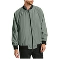 thumbnail image 1 of Levmjia Men's Outdoor Fitness Jacket Zip-Up Raglan Long Sleeve 100% Polyester Lightweight Breathable Running Jacket with Inner Pockets Flight Style M-5XL Green, 1 of 4