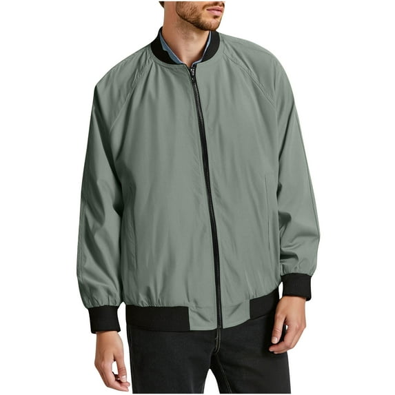 Levmjia Men's Outdoor Fitness Jacket Zip-Up Raglan Long Sleeve 100% Polyester Lightweight Breathable Running Jacket with Inner Pockets Flight Style M-5XL Green