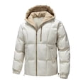 thumbnail image 1 of Levmjia Men's Puffer Jacket Water-Resistant Jacket Hooded Winter Coat Cotton Filled Jacket Men's Winter Jacket Cold Weather Coat Sizes S-4XL, 1 of 3