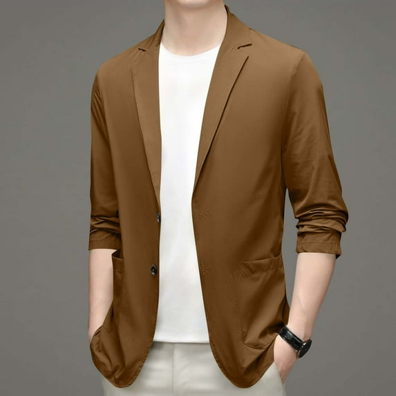 Levmjia Men's Single-Breasted Blazer 4-Way Stretch Suit Jacket Business Casual Sport Coat Notch Lapel Formal Wear Solid Color Wedding Blazer Sizes L to 5XL