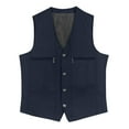 thumbnail image 1 of Levmjia Men's Single-Breasted Vest V-Neck Suit Vest Nylon Spandex Blend Casual Formal Waistcoat Matte Finish Sleeveless Jacket Wedding Party Vest 2XL-3XL Pocket Design, 1 of 4