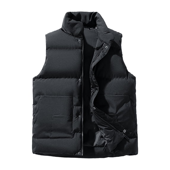 Levmjia Men's Sleeveless Puffer Vest Quilted Waistcoat Cotton Padded Jacket Thermal Winter Wear Outdoor Insulated Vest Windproof Outdoor Gear Plus Size M-4XL