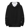 thumbnail image 1 of Levmjia Men's Solid Color Hoodie Cotton Sweatshirt with Drawstring Hood Casual Long Sleeve Pullover Kangaroo Pocket Jacket Loose Fit Comfort Wear Sizes M-3XL, 1 of 6