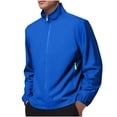 thumbnail image 1 of Levmjia Men's Solid Color Outdoor Windbreaker Jacket 100% Polyester Water Repellent Breathable Hiking Jacket with Zipper Pockets Lightweight Rain Coat S-4XL Blue, 1 of 9