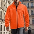 thumbnail image 1 of Levmjia Men's Solid Color Polar Fleece Jacket Zippered Pocket Casual Wear Lightweight Warm Sportswear Soft Breathable Outerwear Long Sleeve Collarless Top S-3XL, 1 of 7