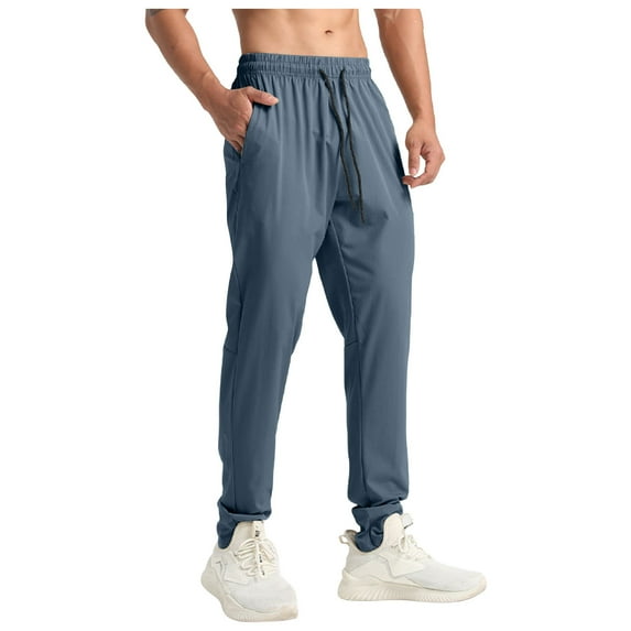 Levmjia Men's Straight Leg Sweatpants Nylon Spandex Athletic Pants Elastic Waist Joggers Loose Fit Casual Trousers Solid Color Lounge Pants M-4XL