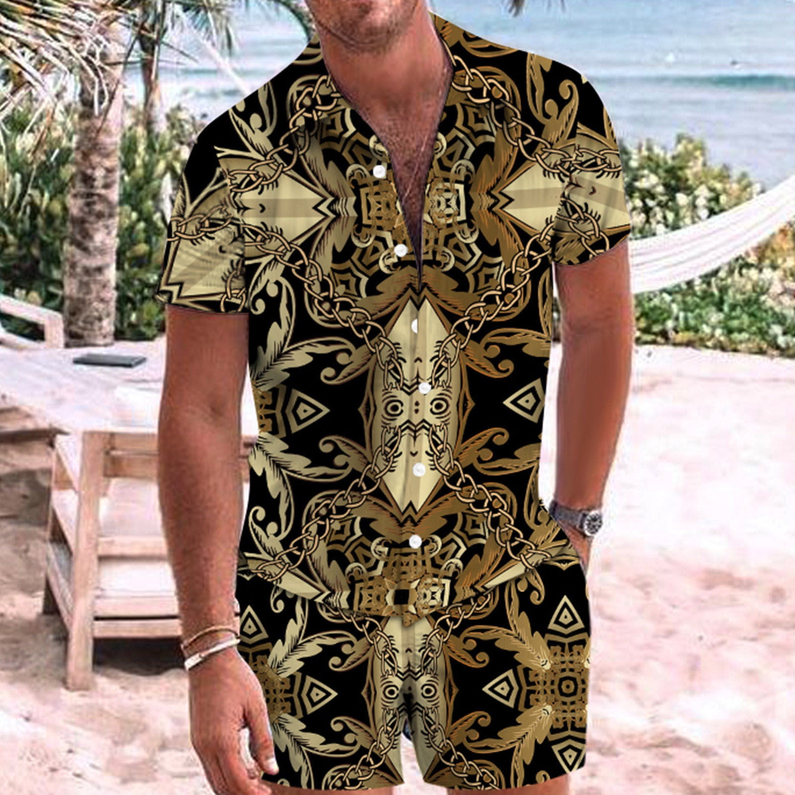 Louis Vuitton Hawaii Shirt Shorts Set & Flip Flops Luxury LV Clothing  Clothes Outfit For Men HT – Etycloset™