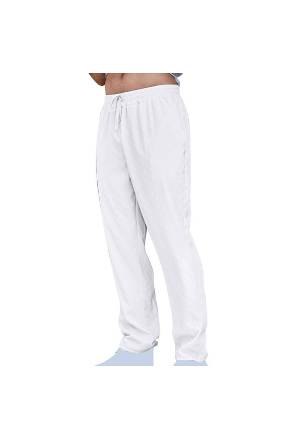 Men's Summer Pants Drawstring Waist Trousers Nylon Spandex Beach Pants Lightweight Outdoor Pants Quick-Dry Casual Pants Solid Color Lounge Pants Sizes S-3XL