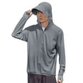 thumbnail image 1 of Levmjia Men's UPF50+ Sun Protection Jacket Lightweight Hooded Outdoor Jacket Breathable Quick-Dry Fishing Sportswear Polyester Drawstring Hood M-5XL Dark Gray, 1 of 9